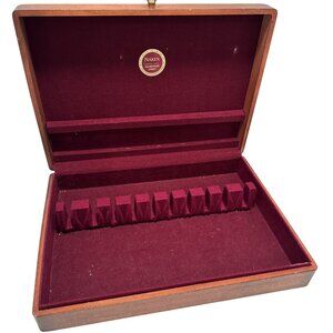 Vintage Naken`s Flatware Anti-Tarnish Silverware Wood Storage Chest
